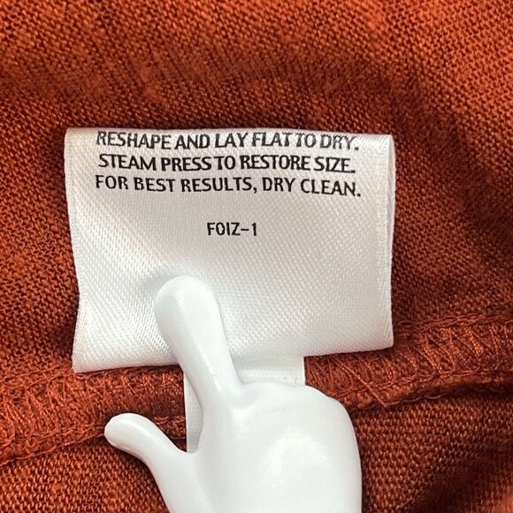 Eileen Fisher Size Small Linen Burnt Orange Oversized Racerback Tank Top Pockets - Picture 7 of 8